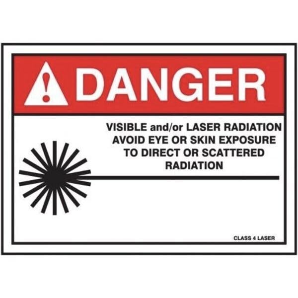 Accuform Radiation & Laser Sign, 10 in H x 14 in W, Aluminum MRAD025VA - main